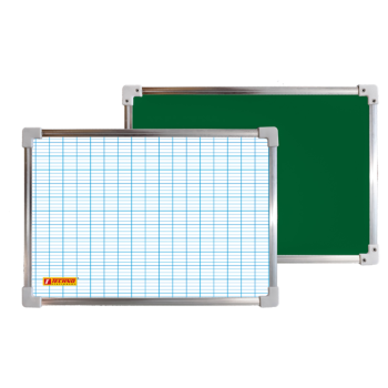 ARDOISE MAGNETIQUE CADRE ALUMINIUM 20x30 cm BLANCHE/VERTE "TECHNO" REF: 9685