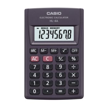 CALCULATRICE DE POCHE NOIR "CASIO" REF: HL-4A-W