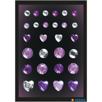 ETIQUETTES GLAM ROCKS DIAMONDS PURPLE & SILVER "HERMA" REF: 15434