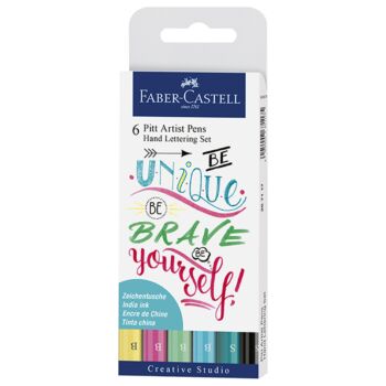 FEUTRES PITT ARTIST PEN LETTERING PASTEL BOITE X6 "FABER CASTELL" REF: 267116