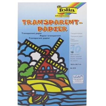 PAPIER TRANSPARENT PAQUET DE 10F 18.5 X 29.7 CM "FOLIA" REF: 810