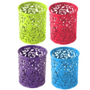 POT A CRAYONS ROND METALLIQUES COULEUR VIVES "TECHNO" REF: 5168