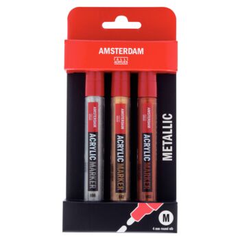 SET 4 MARQUEURS ACRYLIQUE METAL "AMSTERDAM" REF: 17519004