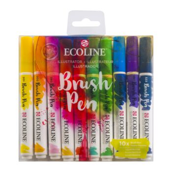 SET BRUSH PENS 10 COULEURS illustration "ECOLINE" REF: 11509807